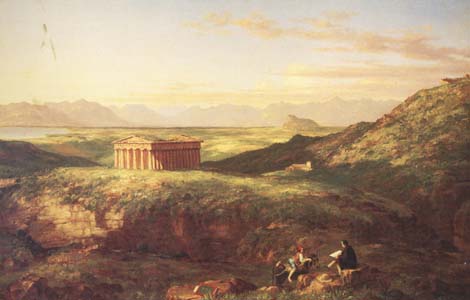 The Temple of Segesta with the Artist Sketching (mk13)